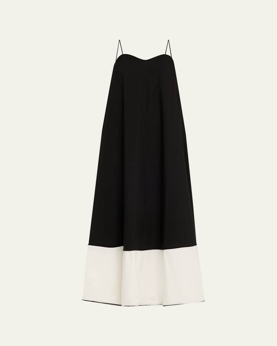 Giulia Two-Tone Strapless Midi Dress